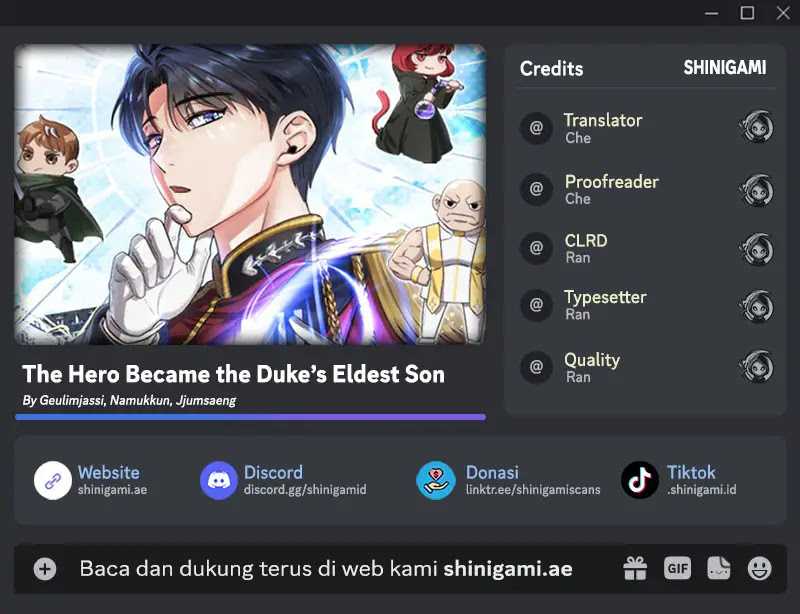 The Hero Became the Duke’s Eldest Son Chapter 40 Bahasa Indonesia