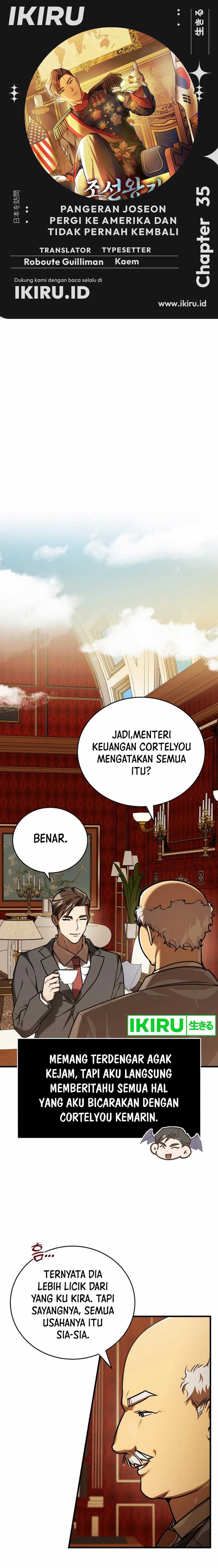 The Prince of Joseon: A One-Way Journey to America Chapter 35 Bahasa Indonesia