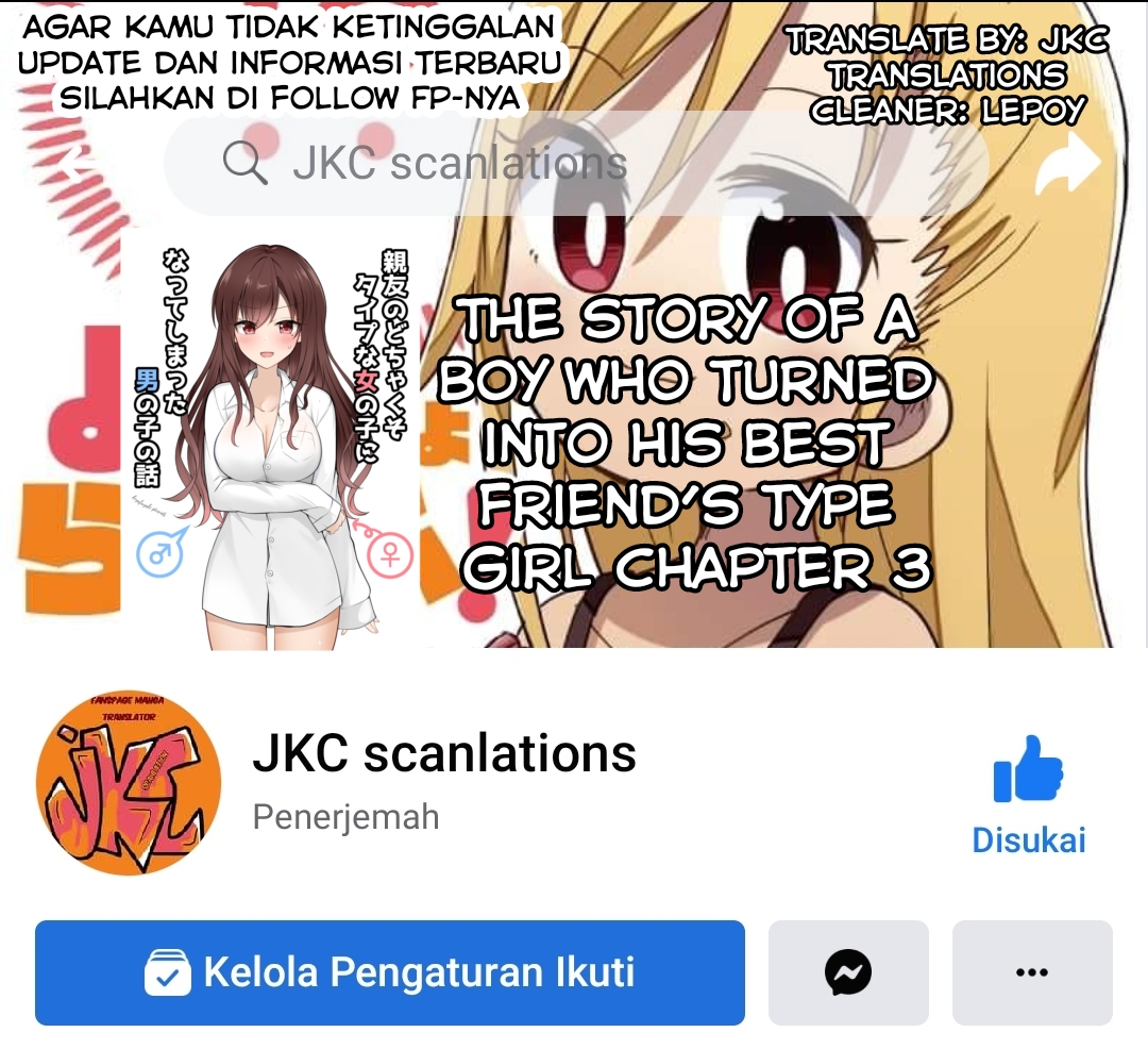 The Story of a Boy who Turned into His Best Friend’s Type Girl Chapter 03 Bahasa Indonesia