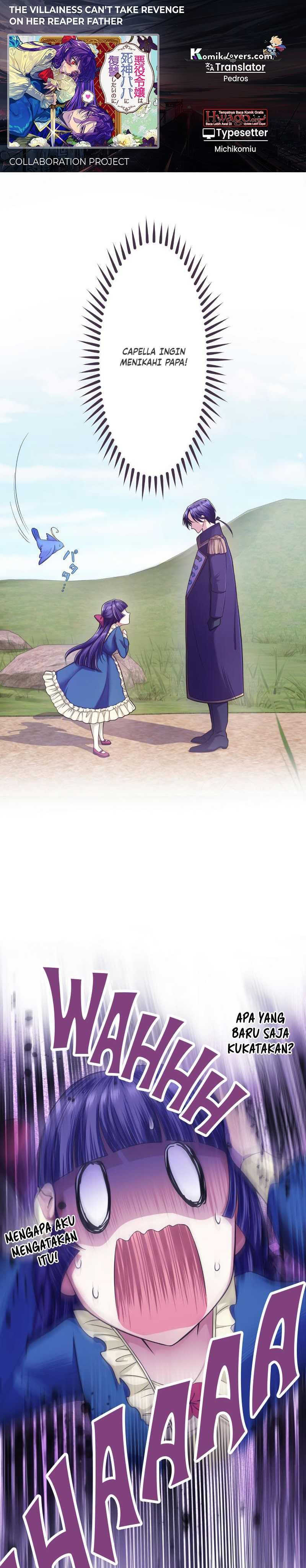 The Villainess Can’t Take Revenge on Her Reaper Father Chapter 03 Bahasa Indonesia