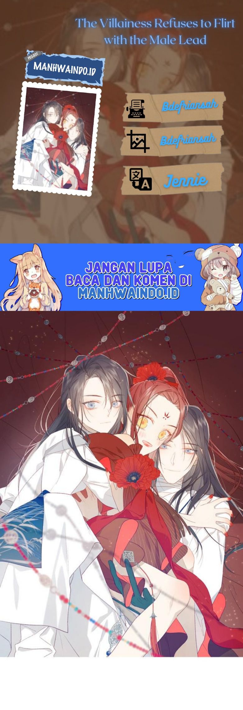 The Villainess Refuses to Flirt with the Male Lead Chapter 35 Bahasa Indonesia