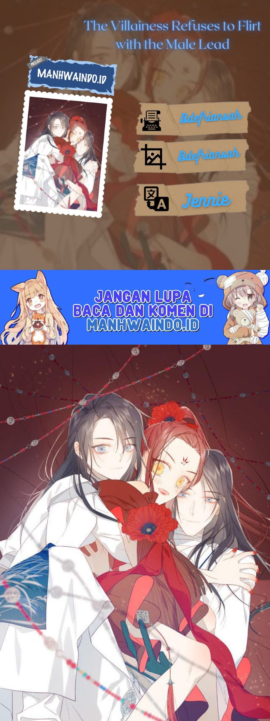 The Villainess Refuses to Flirt with the Male Lead Chapter 38 Bahasa Indonesia