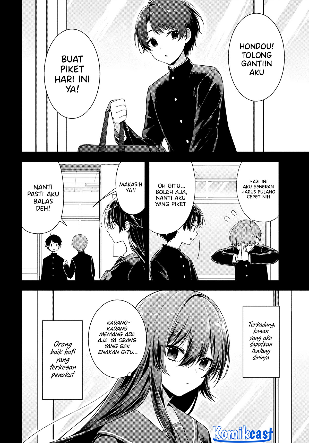 Tonari no Seki no Yankee Shimizu-san ga Kami o Kuroku Sometekita chapter 4