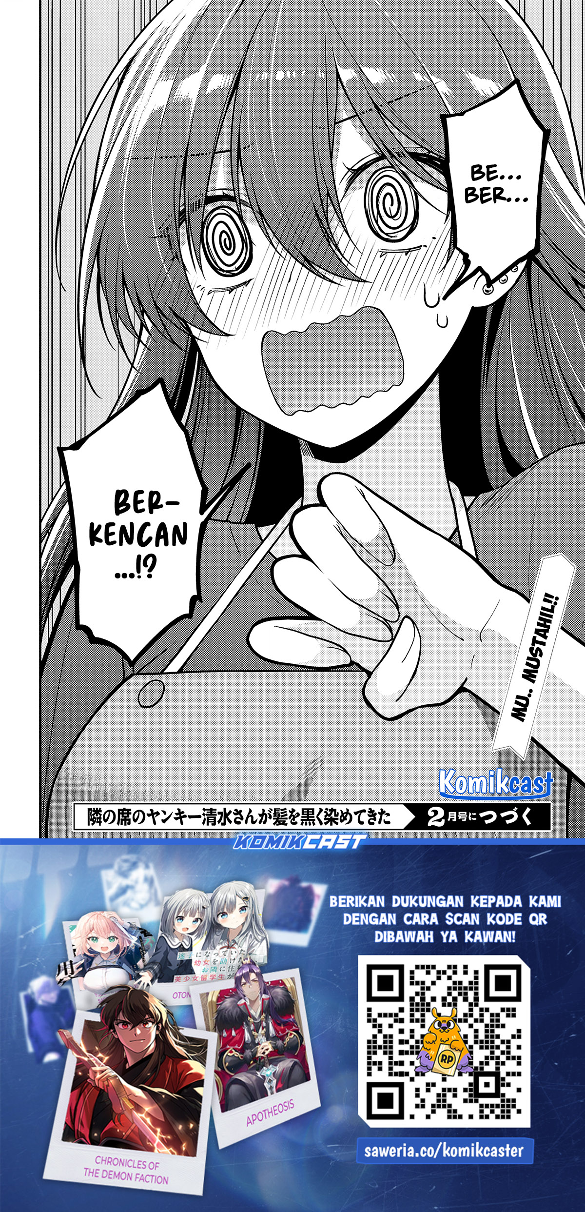 Tonari no Seki no Yankee Shimizu-san ga Kami o Kuroku Sometekita chapter 4
