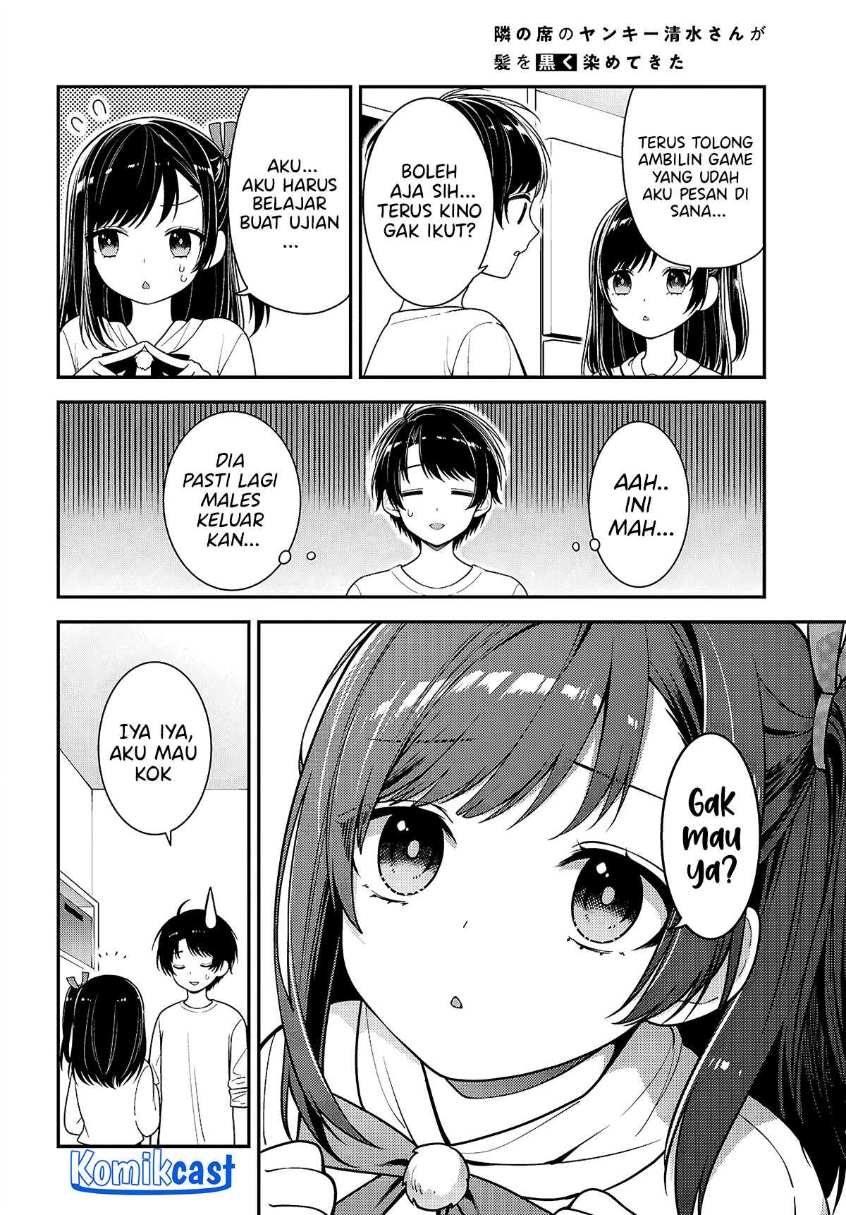 Tonari no Seki no Yankee Shimizu-san ga Kami o Kuroku Sometekita chapter 5