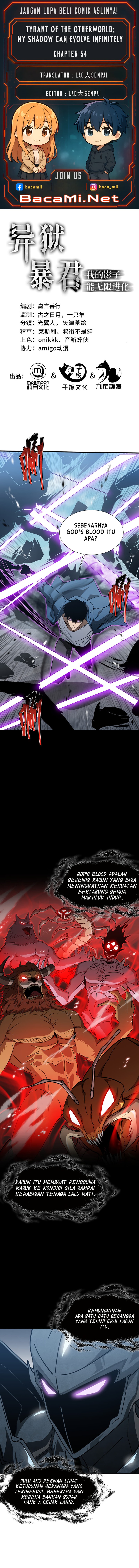 Tyrant of the Otherworld: My Shadow Can Evolve Infinitely Chapter 54 Bahasa Indonesia