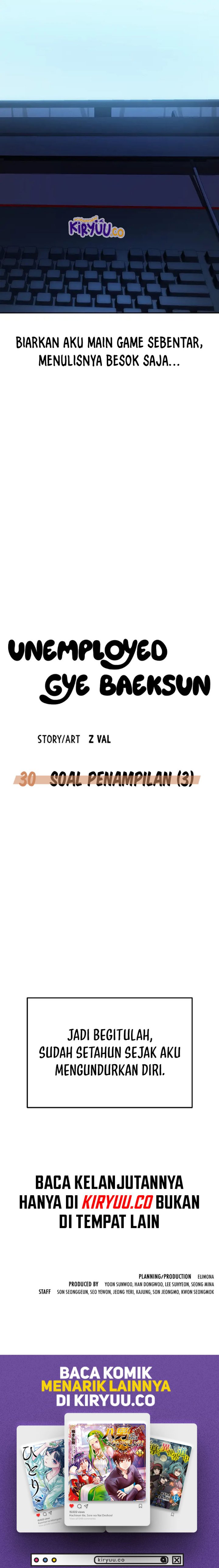 Unemployed Gye Baek Soon Chapter 30 Bahasa Indonesia