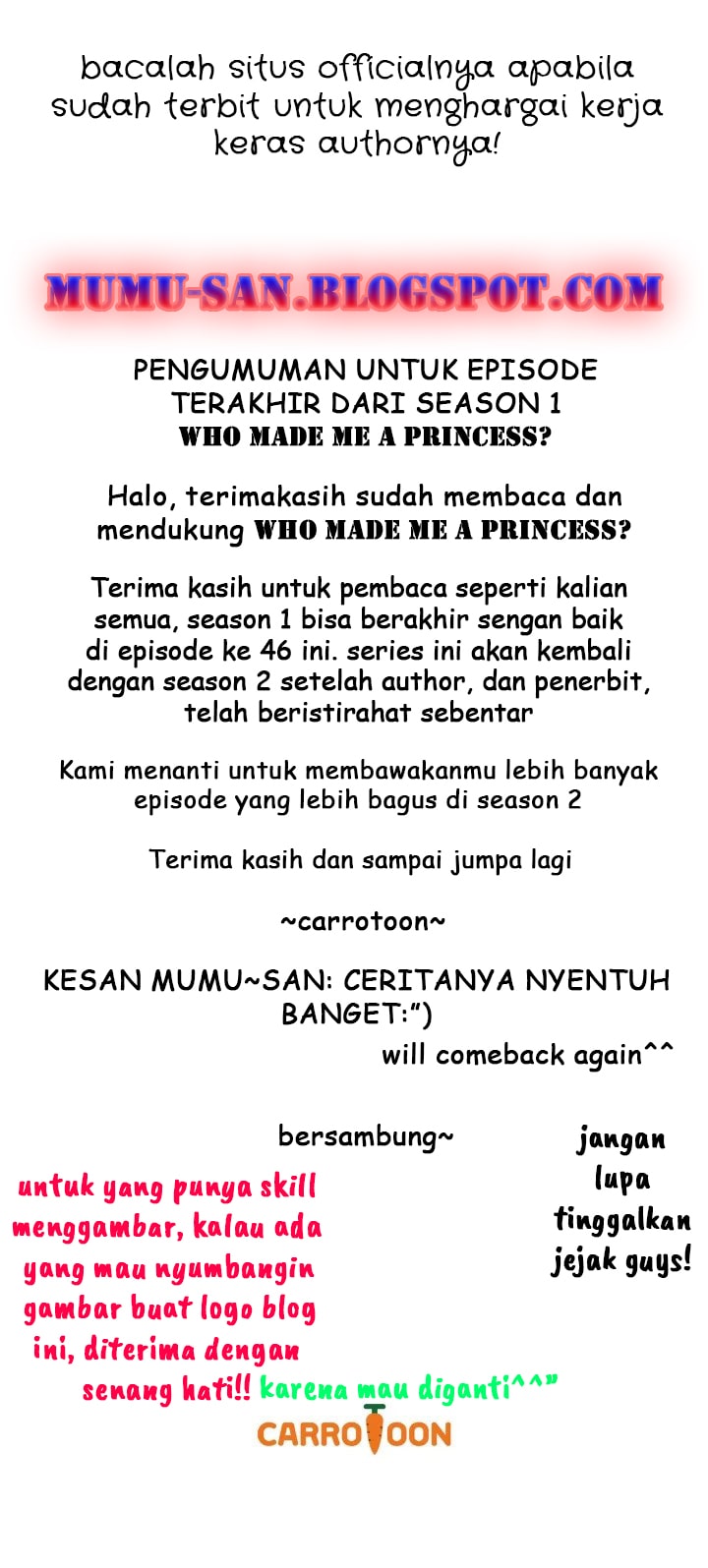 Who Made Me a Princess Chapter 46 Bahasa Indonesia