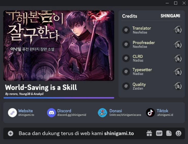 World-Saving Is A Skill Chapter 00 Bahasa Indonesia