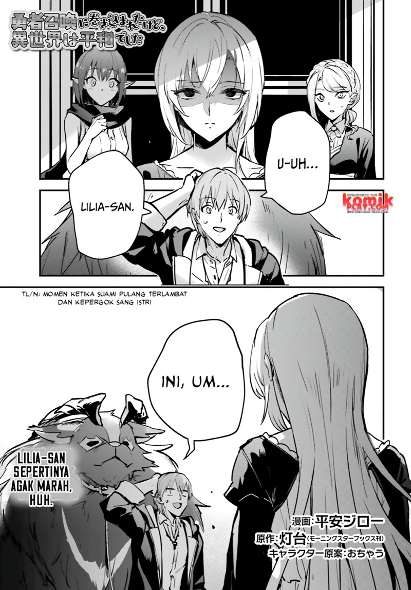 Yuusha Shoukan ni Makikomareta kedo Isekai wa Heiwa deshita Chapter 33 Bahasa Indonesia